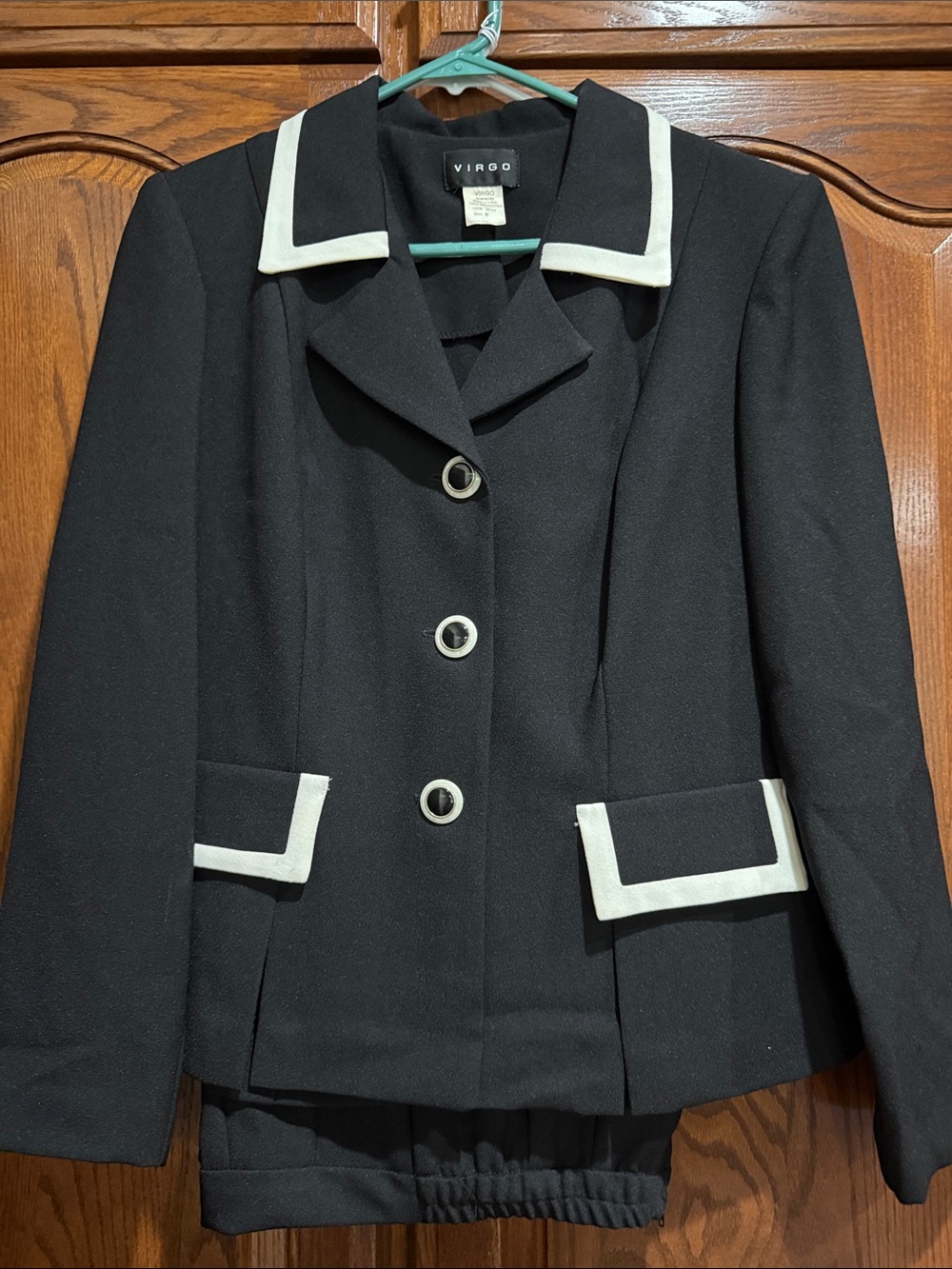 Virgo Black Blazer with White Trim
